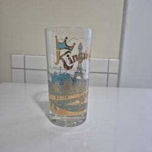 Souvenir Glass with Gold and Blue Design